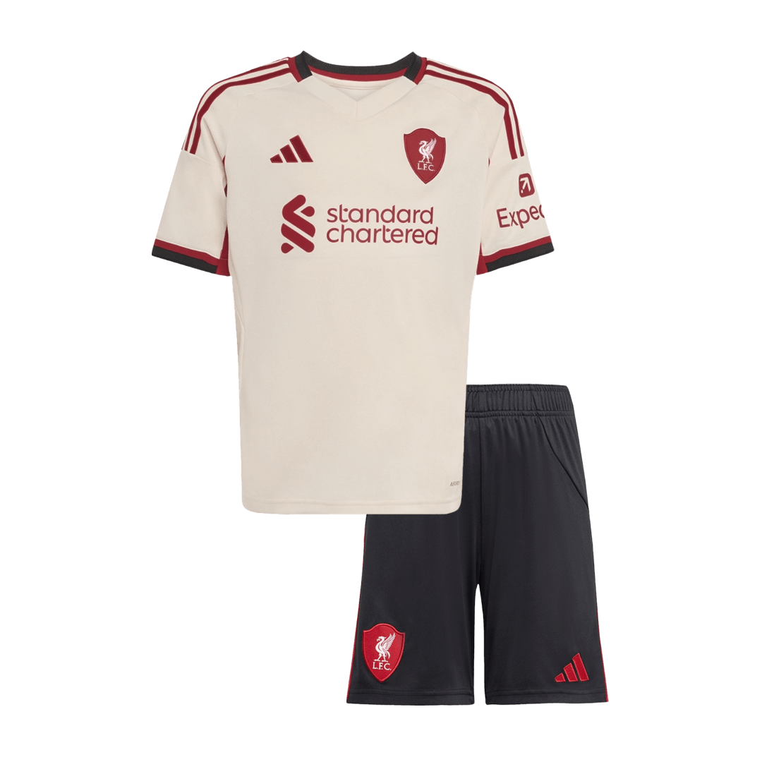 Liverpool Tröja 2025/26 Borta Vit Barn