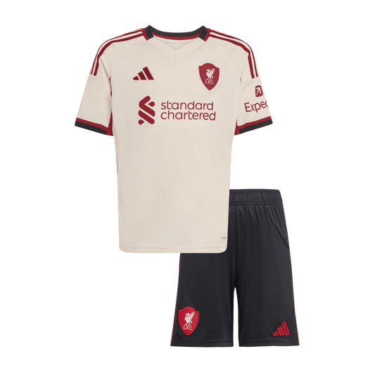 Liverpool Tröja 2025/26 Borta Vit Barn