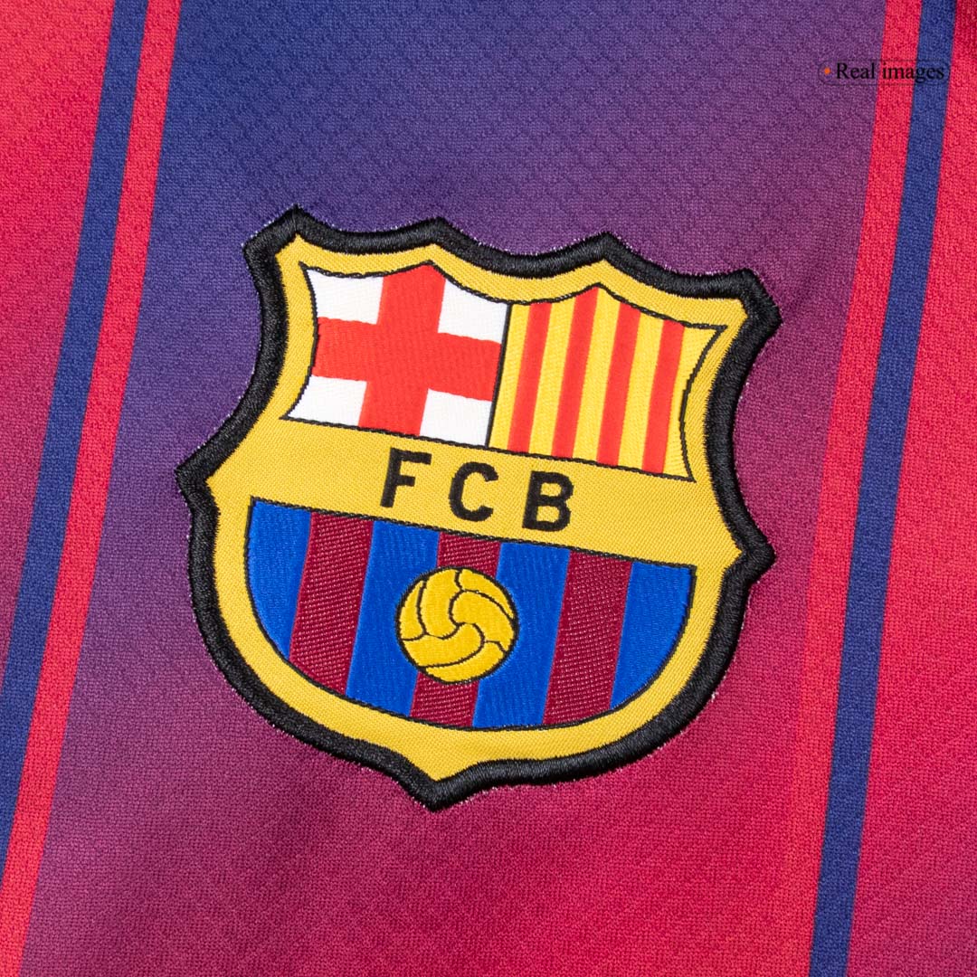 Barcelona Tröja 2025/26 Hemma Långärmad Röd & Blå