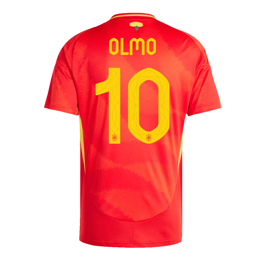 Spanien Tröja OLMO #10 Euro 2024 Hemma Röd-2