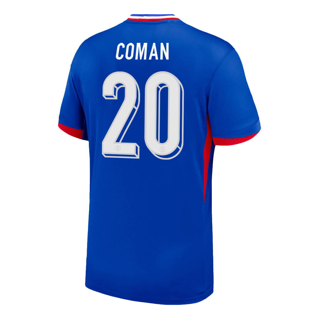 Frankrike Tröja COMAN #20 Euro 2024 Hemma Blå