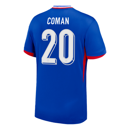 Frankrike Tröja COMAN #20 Euro 2024 Hemma Blå-7