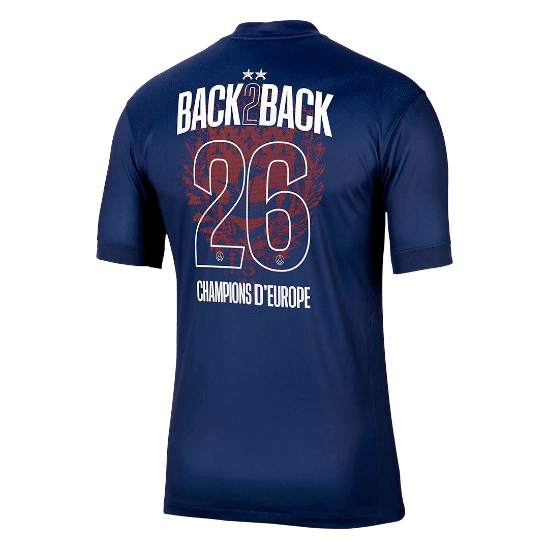 Champions of Europe #26 PSG Tröja 2025/26 Hemma Premium Mörkblå-3