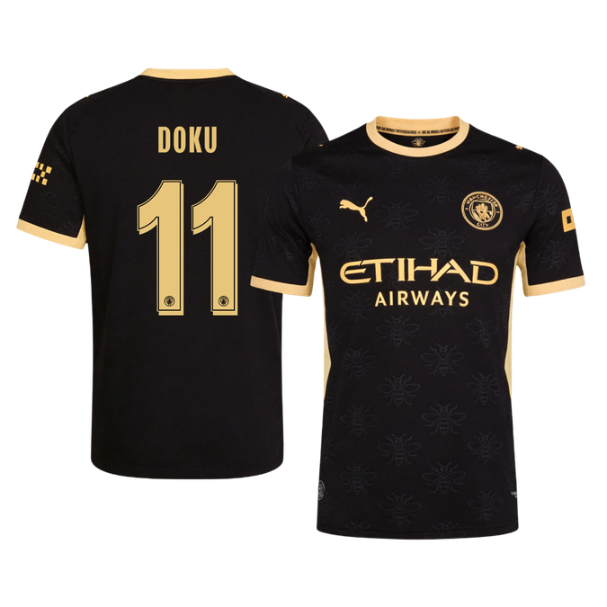 Manchester City Tröja DOKU #11 2026/27 Borta Autentisk Svart - UCL