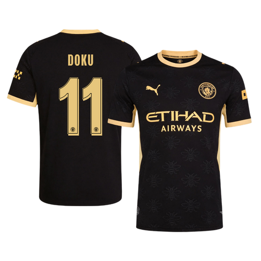 Manchester City Tröja DOKU #11 2026/27 Borta Autentisk Svart - UCL