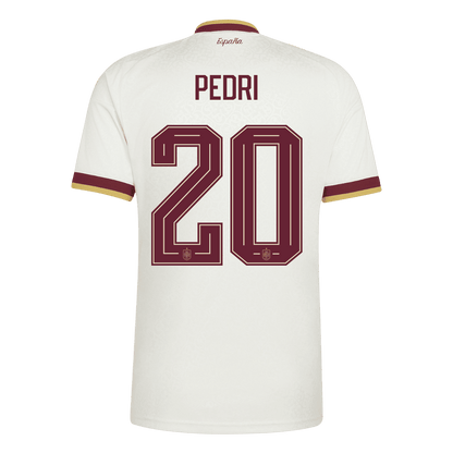 Spanien Tröja PEDRI #20 2026 Borta Vit (2 Stjärnor)-2