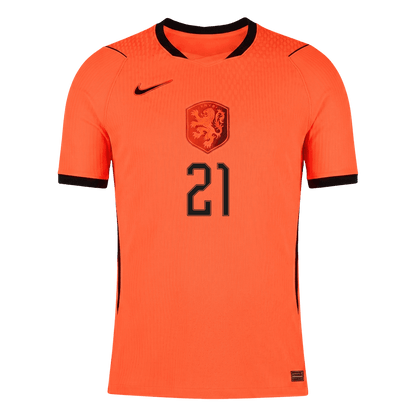 Nederländerna Tröja F.DE JONG #21 2026 Hemma Autentisk Orange-9