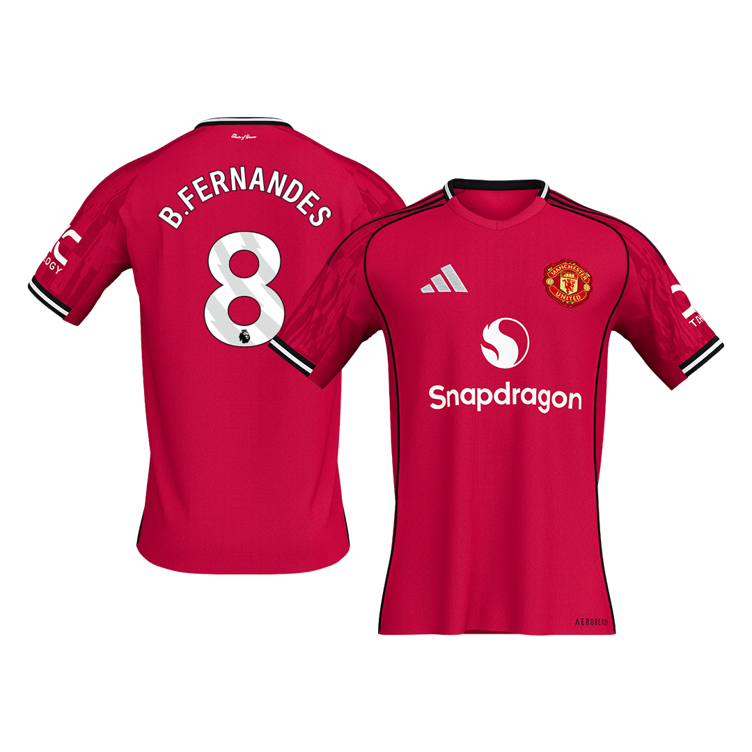 B.FERNANDES #8 Manchester United Tröja 2025/26 Hemma Premium Röd