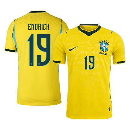 Brasilien Tröja ENDRICK #19 2026 Hemma Autentisk Gul