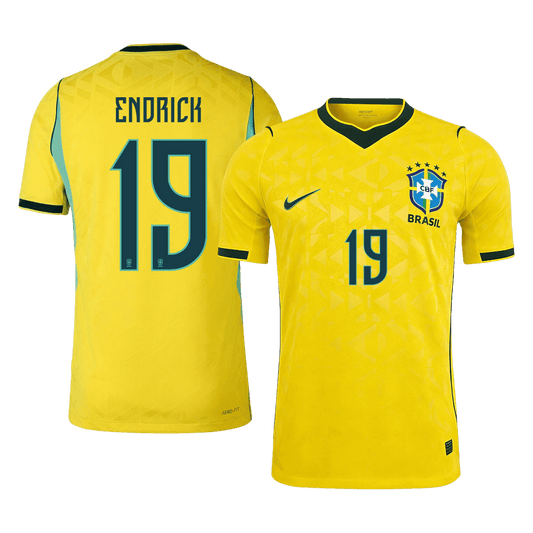 Brasilien Tröja ENDRICK #19 2026 Hemma Autentisk Gul