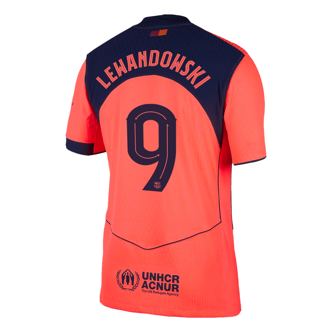 Barcelona Tröja LEWANDOWSKI #9 2025/26 Tredje Orange - UCL-12