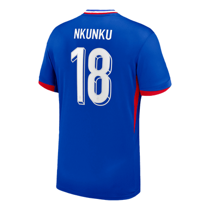 Frankrike Tröja NKUNKU #18 Euro 2024 Hemma Blå-7