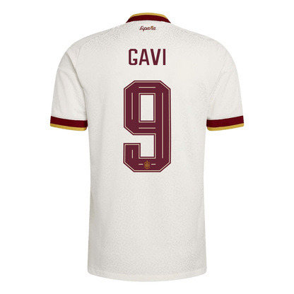 Spanien Tröja GAVI #9 2026 Borta Autentisk Vit-10