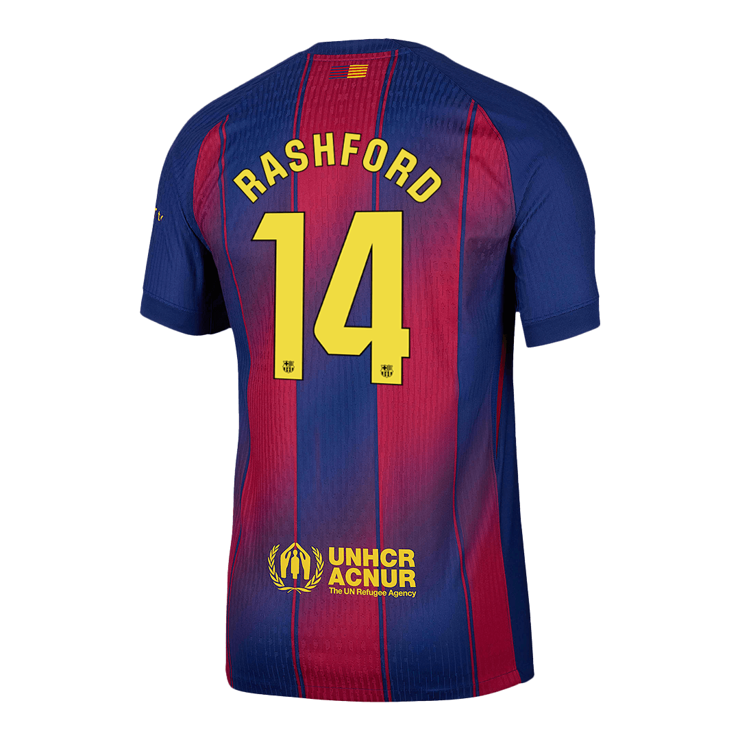 Barcelona Tröja RASHFORD #14 2025/26 Hemma Röd & Blå