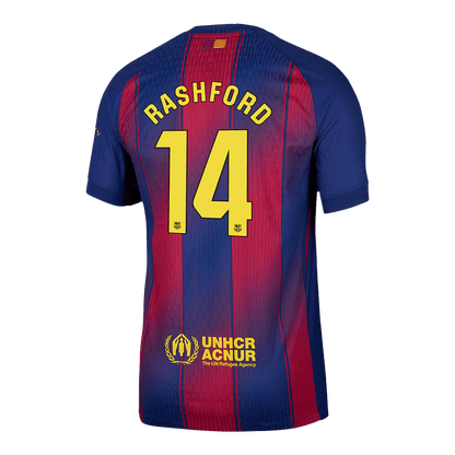 Barcelona Tröja RASHFORD #14 2025/26 Hemma Röd & Blå-13