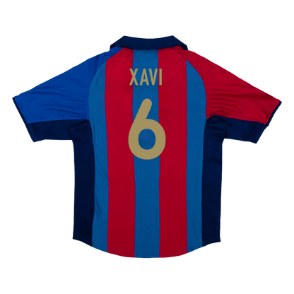 XAVI #6 Barcelona Hemmatröja 2001/02 Retro Tröja
 Röd & Blå