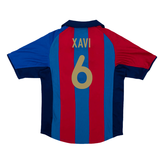XAVI #6 Barcelona Hemmatröja 2001/02 Retro Tröja
 Röd & Blå