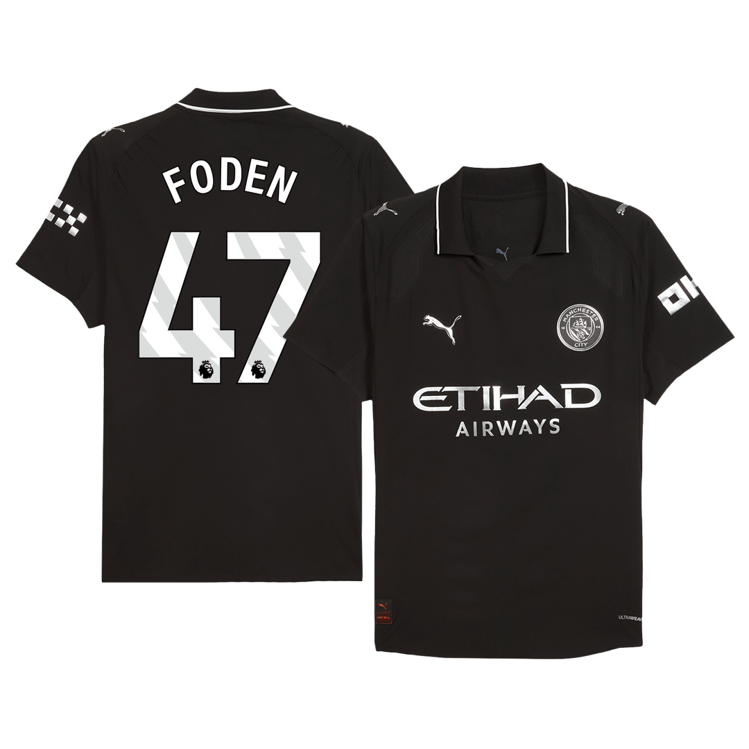 Manchester City Tröja FODEN #47 2025/26 Borta Svart