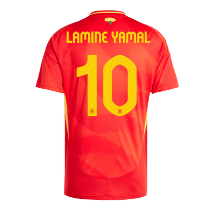 Spanien Tröja LAMINE YAMAL #10 Euro 2024 Hemma Röd-2