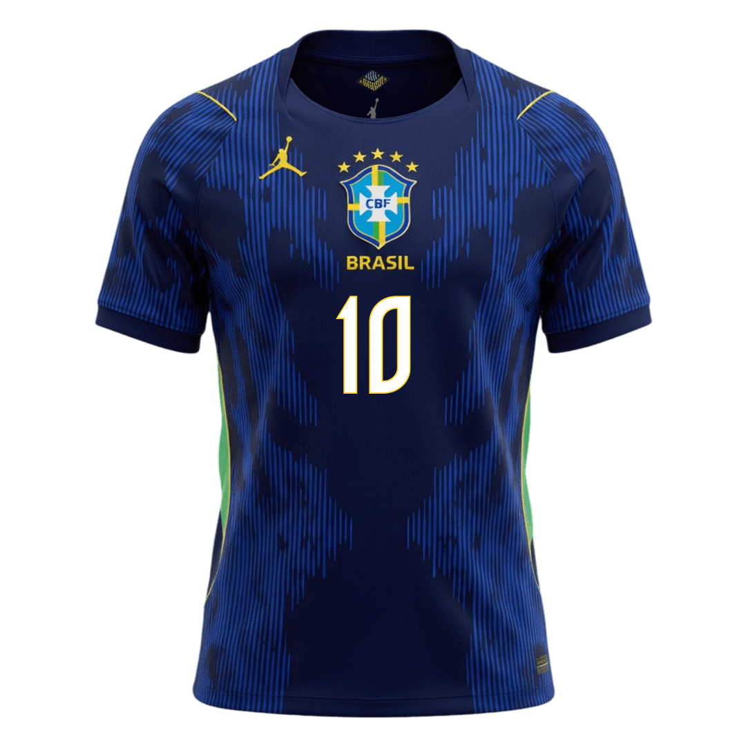 Brasilien Tröja NEYMAR JR. #10 2026 Borta Mörkblå-8