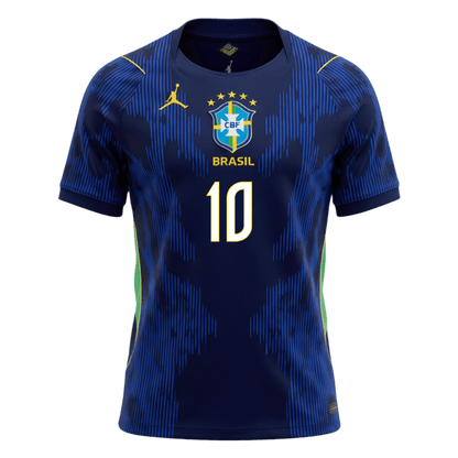 Brasilien Tröja NEYMAR JR. #10 2026 Borta Mörkblå-8