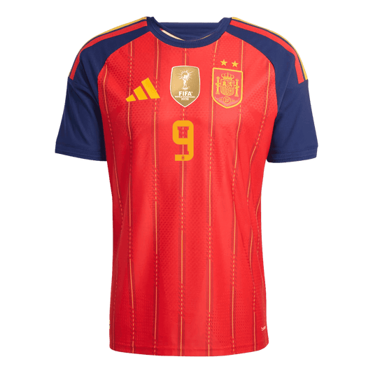 Spanien Tröja GAVI #9 2026 Hemma Autentisk  (2 Stjärnor)-1