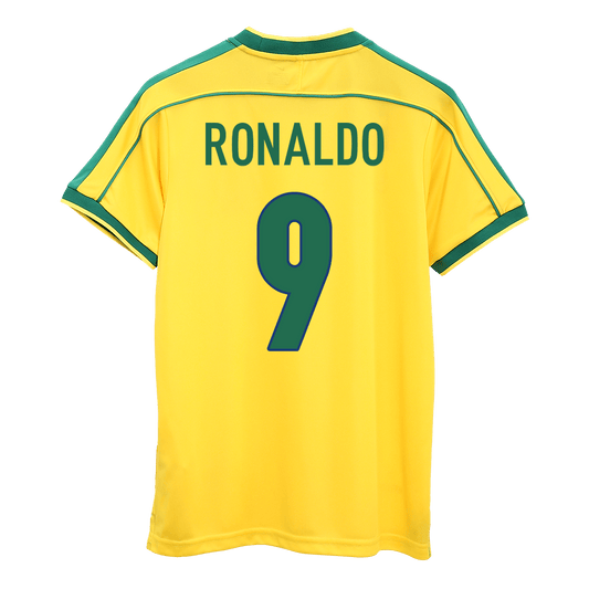 RONALDO #9 Brasilien Hemmatröja 1998 Retro Tröja
 Gul