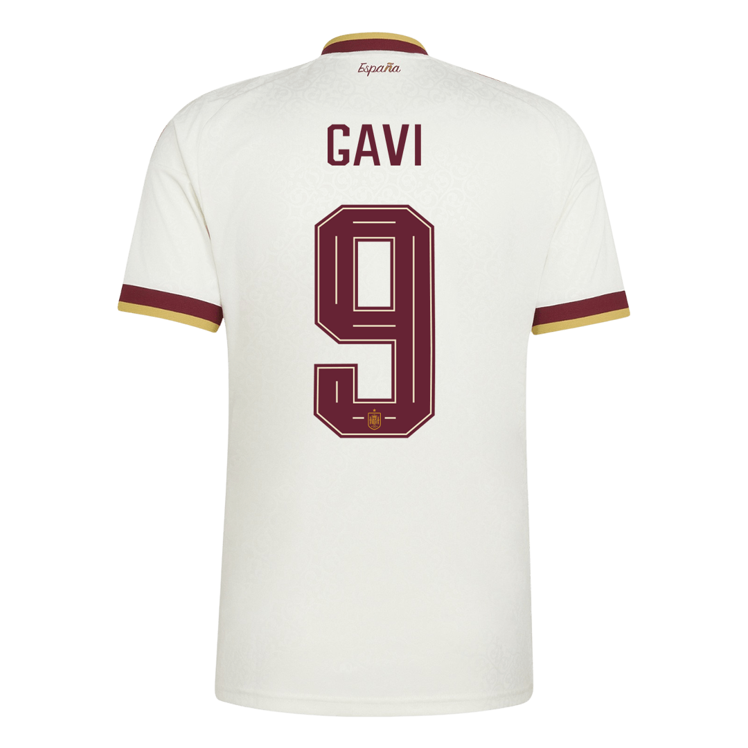 Spanien Tröja GAVI #9 2026 Borta Vit-3