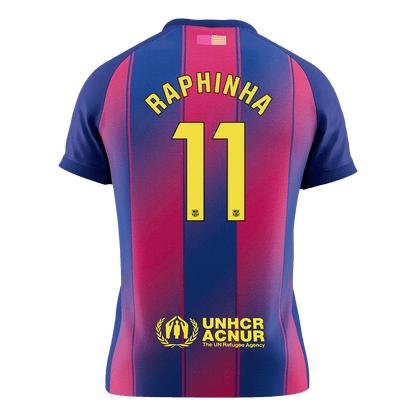 RAPHINHA #11 Barcelona Tröja 2025/26 Hemma Premium Röd & Blå-9