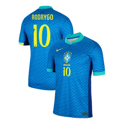 Brasilien Tröja RODRYGO #10 2024 Borta Blå