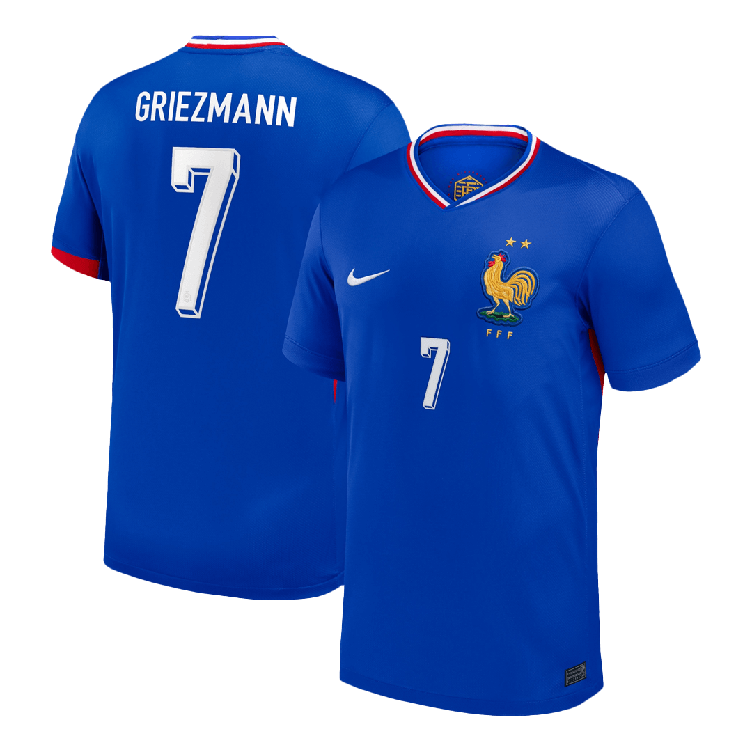 Frankrike Tröja GRIEZMANN #7 Euro 2024 Hemma Blå