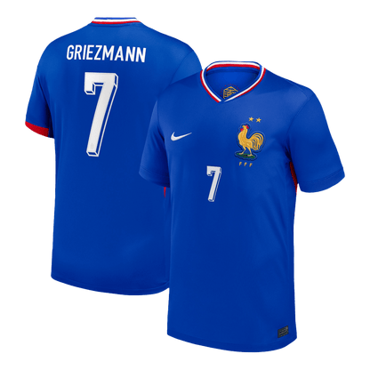 Frankrike Tröja GRIEZMANN #7 Euro 2024 Hemma Blå