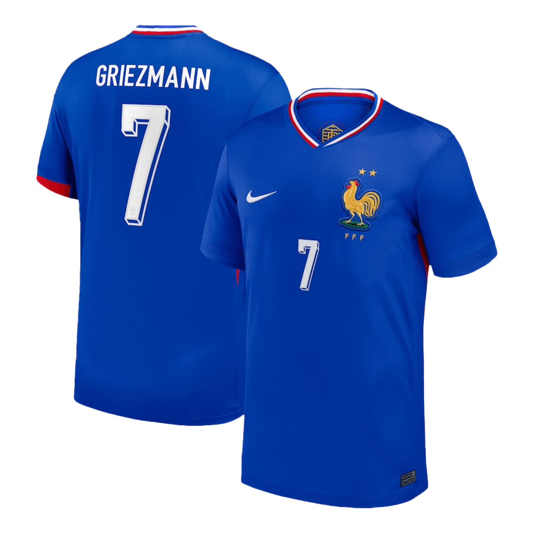 Frankrike Tröja GRIEZMANN #7 Euro 2024 Hemma Blå