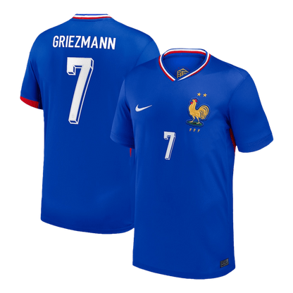 Frankrike Tröja GRIEZMANN #7 Euro 2024 Hemma Blå