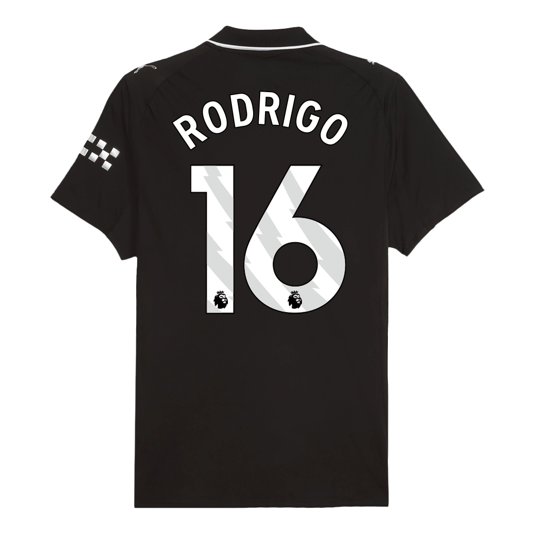 Manchester City Tröja RODRIGO #16 2025/26 Borta Svart-4