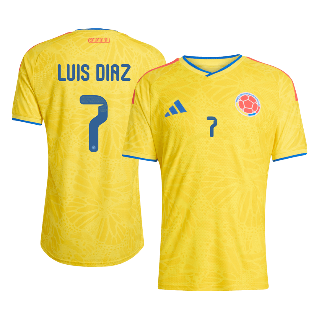 Colombia Tröja LUIS DíAZ #7 2026 Hemma Autentisk Gul