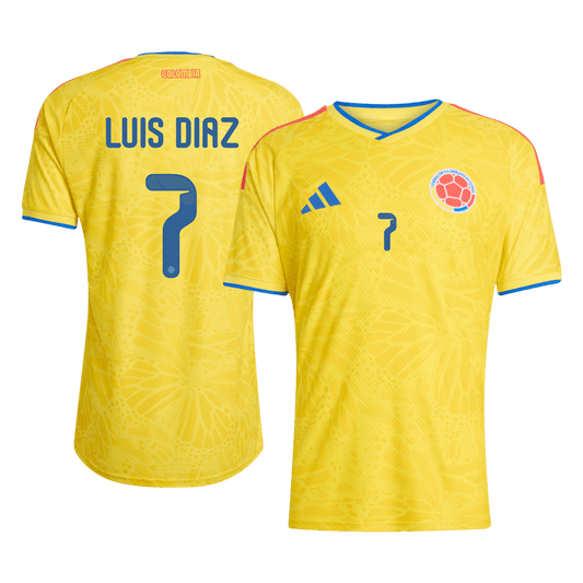 Colombia Tröja LUIS DíAZ #7 2026 Hemma Autentisk Gul