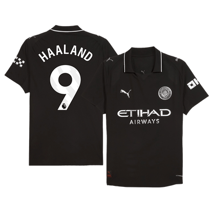 Manchester City Tröja HAALAND #9 2025/26 Borta Svart