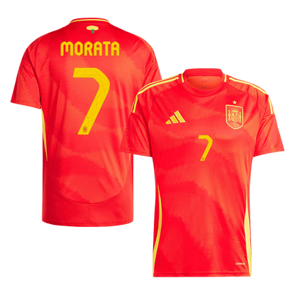 Spanien Tröja MORATA #7 Euro 2024 Hemma Röd