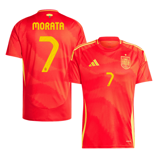 Spanien Tröja MORATA #7 Euro 2024 Hemma Röd