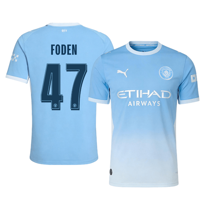Manchester City Tröja FODEN #47 2026/27 Hemma Autentisk Blå - UCL