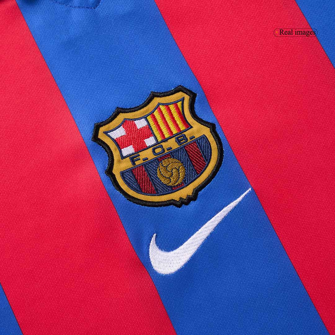 XAVI #6 Barcelona Hemmatröja 2001/02 Retro Tröja
 Röd & Blå-5