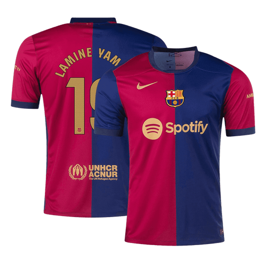 Barcelona Tröja LAMINE YAMAL #19 2024/25 Hemma Röd & Blå