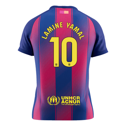 LAMINE YAMAL #10 Barcelona Tröja 2025/26 Hemma Premium Röd & Blå-9