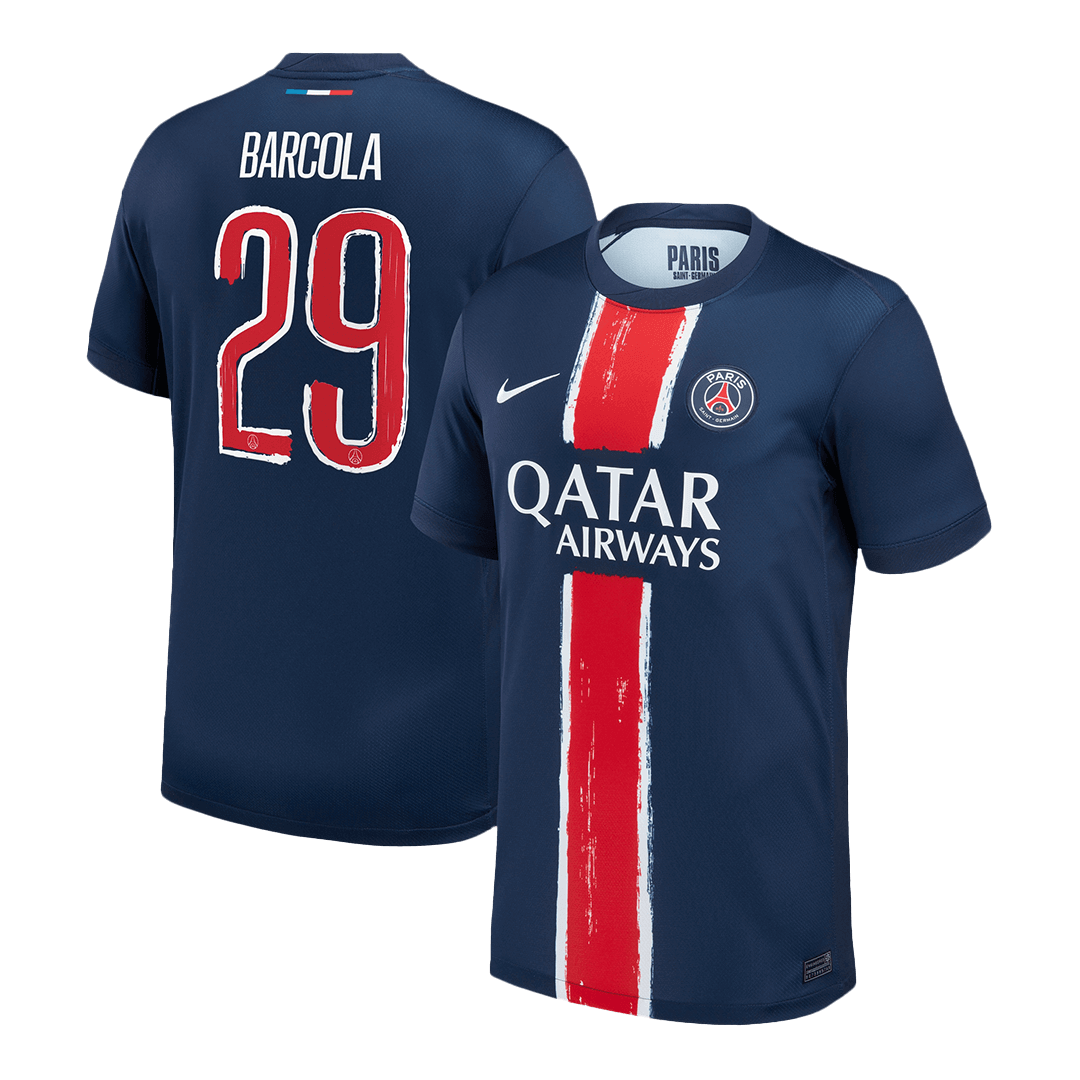 PSG Tröja BARCOLA #29 2024/25 Hemma Mörkblå - UCL