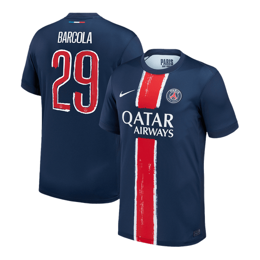 PSG Tröja BARCOLA #29 2024/25 Hemma Mörkblå - UCL