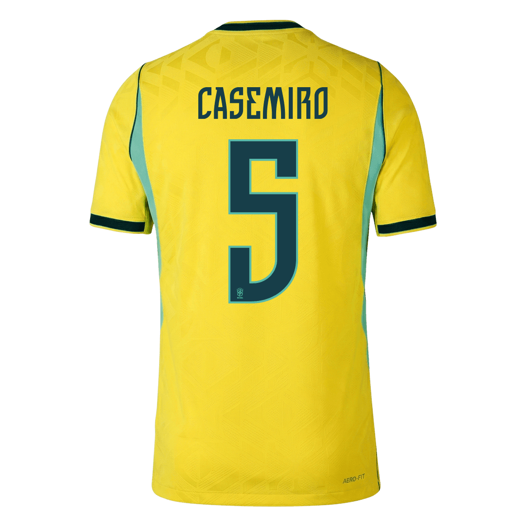Brasilien Tröja CASEMIRO #5 2026 Hemma Autentisk Gul