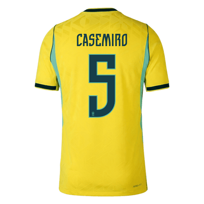 Brasilien Tröja CASEMIRO #5 2026 Hemma Autentisk Gul-3