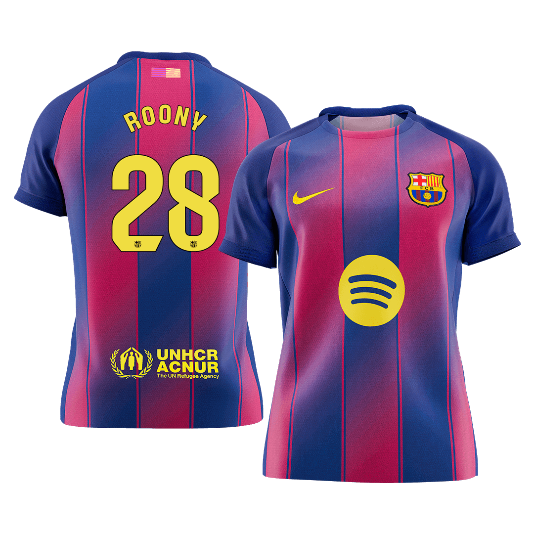 ROONY #28 Barcelona Tröja 2025/26 Hemma Premium Röd & Blå