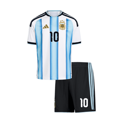 Argentina Tröja MESSI #10 2026 Hemma Blå & Vit Barn Premium-10